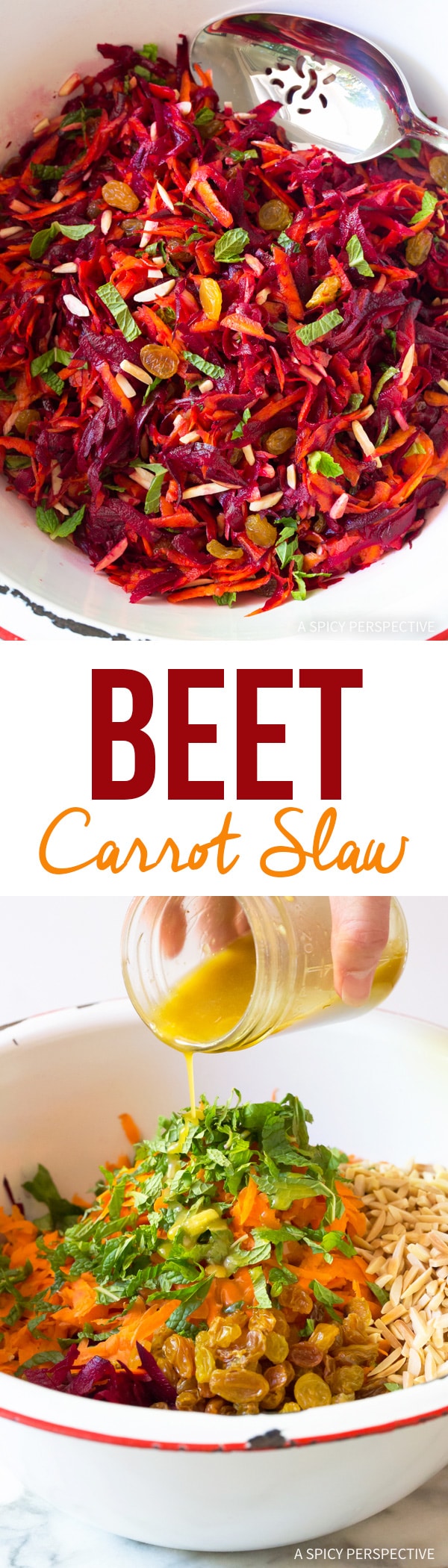 Bold Crunchy Beet Carrot Slaw (Healthy, Gluten Free & Vegetarian)