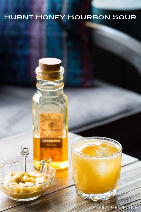 Burnt Honey Bourbon Sour Cocktail