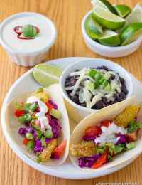Corn Crusted Fish Tacos with Jalapeno Lime Sauce | ASpicyPerspective.com