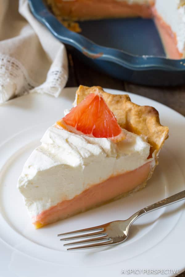 Vibrant Grapefruit Cream Pie | ASpicyPerspective.com