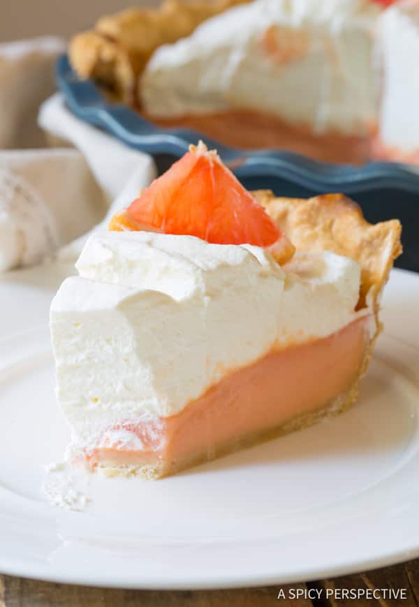 Brilliant Grapefruit Cream Pie | ASpicyPerspective.com