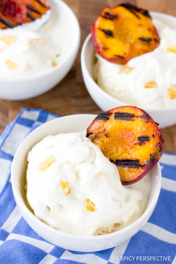 Best Grilled Peaches and Ginger Ice Cream Recipe #summer #peach