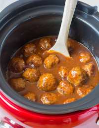 Sweet and Spicy Slow Cooker Cocktail Meatballs Recipe - (Crock Pot Meatballs) #ASpicyPerspective #meatballs #slowcooker #crockpot #meatballs