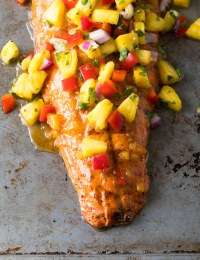 Sweet and Sour Grilled Salmon with Pineapple Salsa Recipe #ASpicyPerspective #paleo #healthy #baked #grilled
