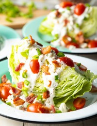 wedge salad with homemade blue cheese dressing